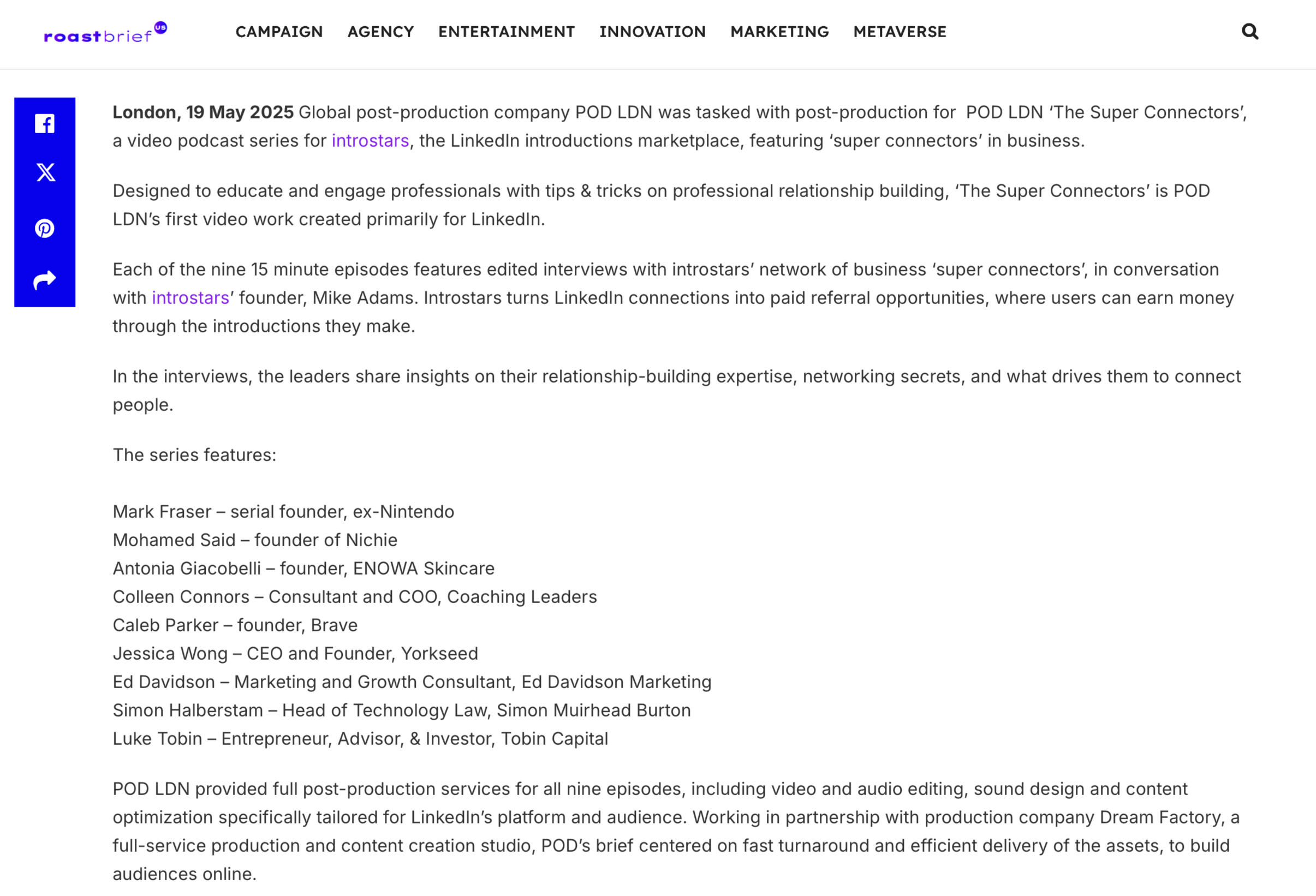 Little Black Book: Yorkseed Featured in The Super Connectors Video Podcast (May 2025)