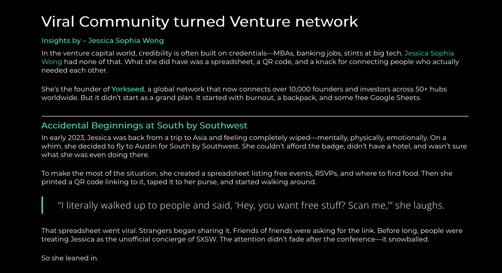 CLICK ON THE IMAGE TO READ MORE - Viral Community Turned Venture Network: The Story of Yorkseed™